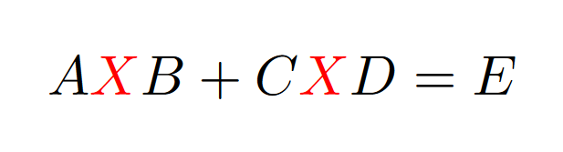 A generalized Sylvester equation.